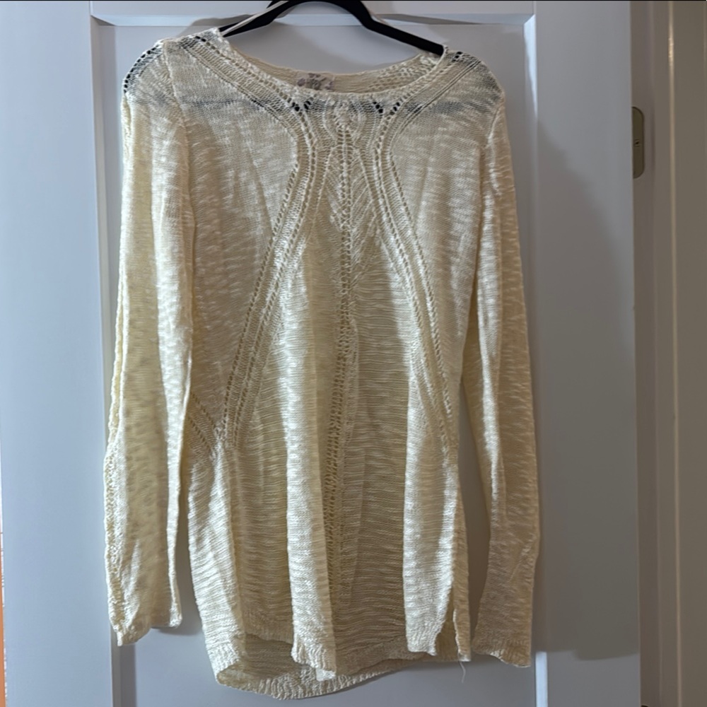 Chic Cream Knit Tunic Top